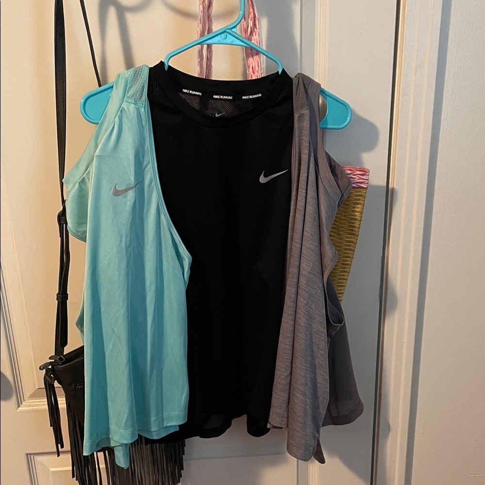 Nike Athletic Tank Tops in Black, Blue, and Gray size medium- lot of 3